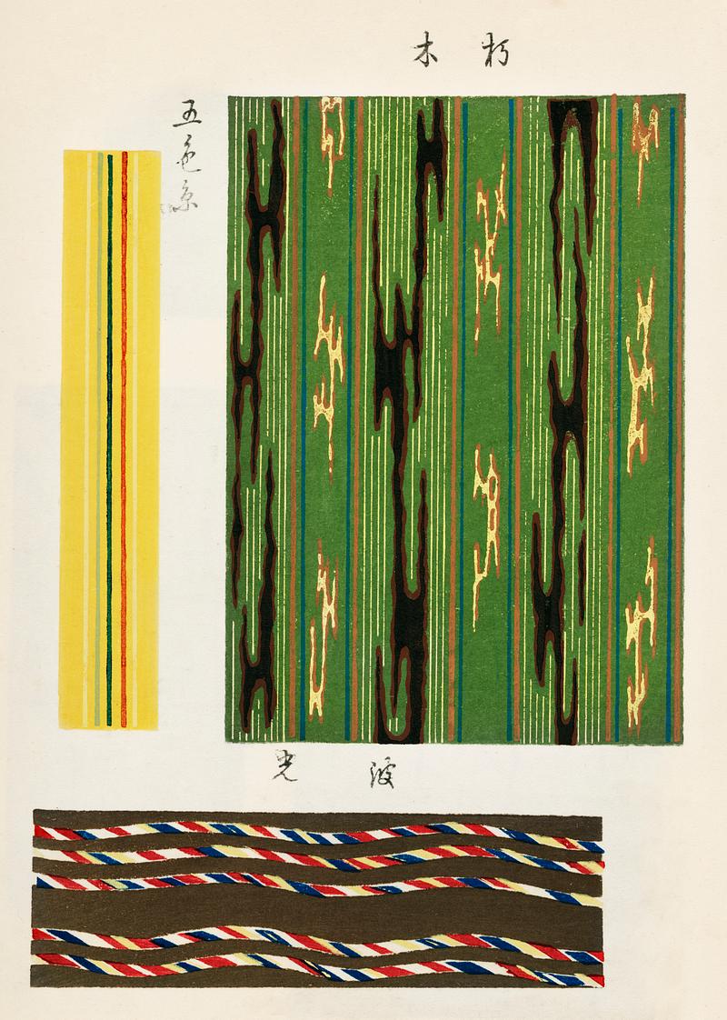 Vintage woodblock print of Japanese textile from Shima-Shima (1904) by Furuya Korin. Digitally enhanced from our own original edition. Vintage woodblock print of Japanese textile from Shima-Shima (1904) by Furuya Korin. Digitally enhanced from our own original…