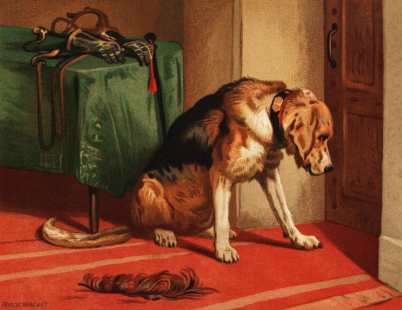 Suspense (1877) by sir Edwin Landseer, a Victorian bloodhound mastiff waiting. Digitally enhanced from our own original... Suspense (1877) by sir Edwin Landseer, a Victorian bloodhound mastiff waiting. Digitally enhanced from our own original...