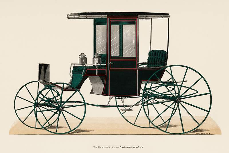 Illustration of a black antique carriage… | Free public domain illustration Illustration of a black antique carriage (1885), a vintage drawing of a coach from an issue of the very scarce coach-maker’s…