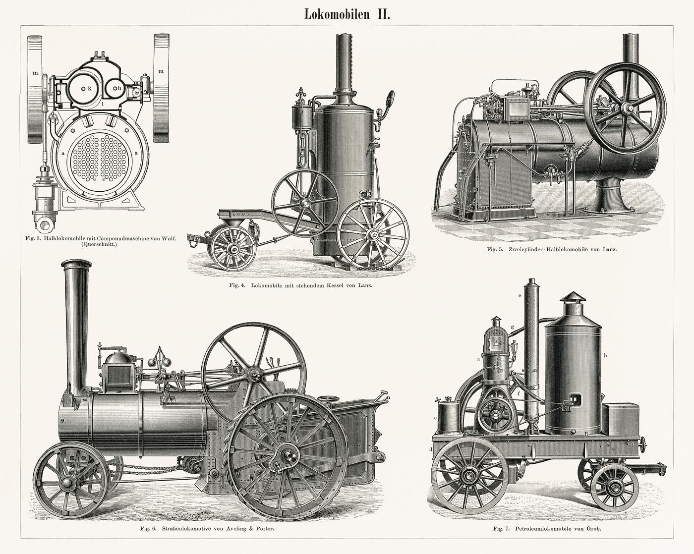 Lokomobilen 2 (1894), a beautifully detailed design of an engine train and its compartments. Digitally enhanced from the... Lokomobilen 2 (1894), a beautifully detailed design of an engine train and its compartments. Digitally enhanced from the...