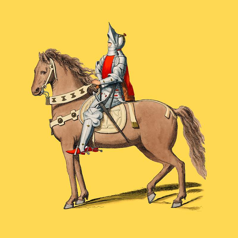 Free royalty image about Costume Militaire Florentin, by Paul Mercuri (1860) a portrait of a knight on horse back with full armor. Digitally enhanced… Costume Militaire Florentin, by Paul Mercuri (1860) a portrait of a knight on horse back with full armor. Digitally enhanced…