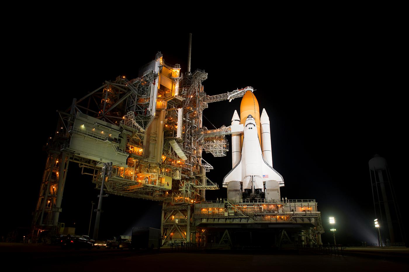 The space shuttle Endeavour is seen on launch pad 39a at Kennedy Space Center in Cape Canaveral, Fla, Thursday, April 28,... The space shuttle Endeavour is seen on launch pad 39a at Kennedy Space Center in Cape Canaveral, Fla, Thursday, April 28,...