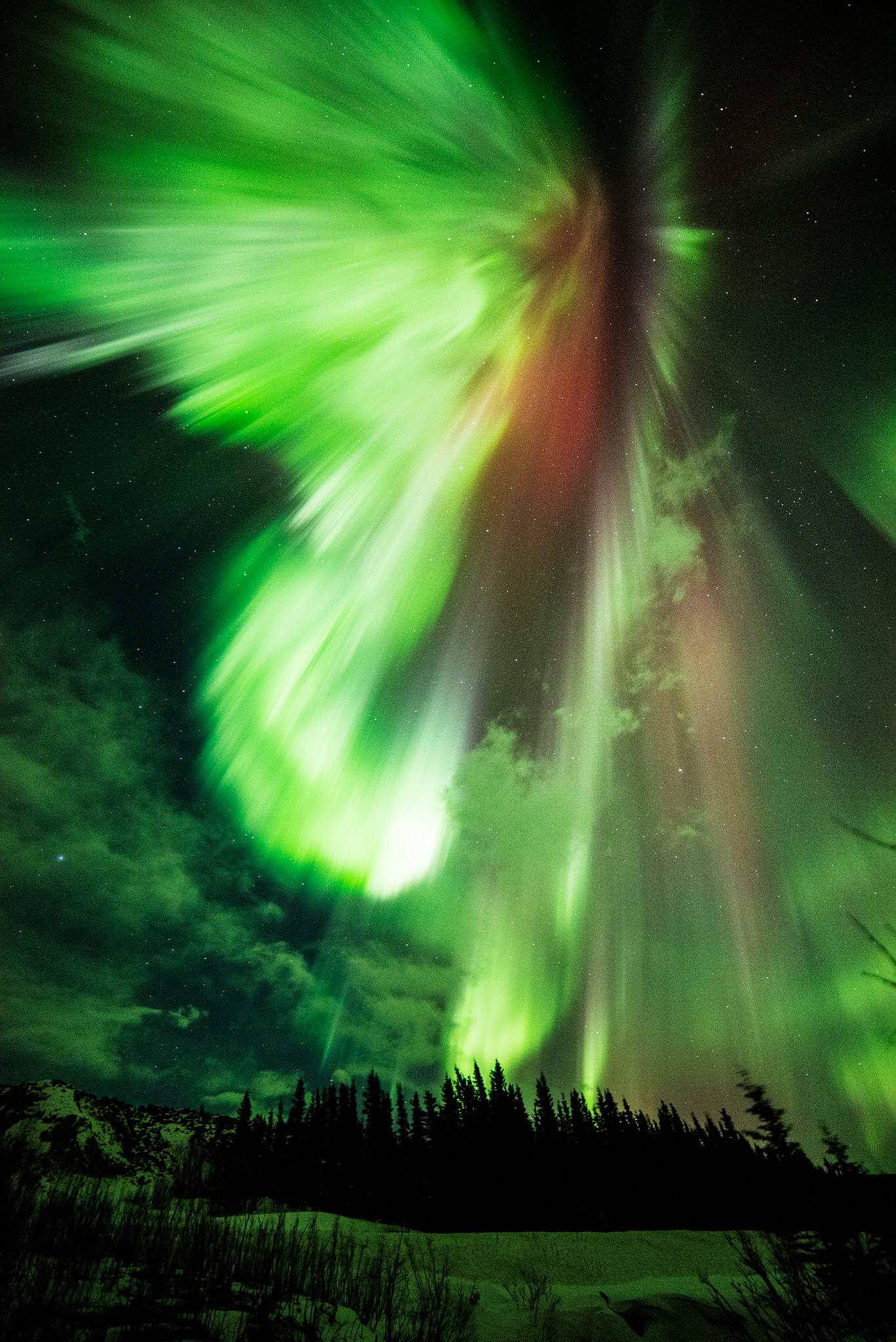 St. Patrick's aurora, a green aurora taken at Donnelly Creek, Alaska, March 17th, 2015. Original from NASA. Digitally... St. Patrick's aurora, a green aurora taken at Donnelly Creek, Alaska, March 17th, 2015. Original from NASA. Digitally...