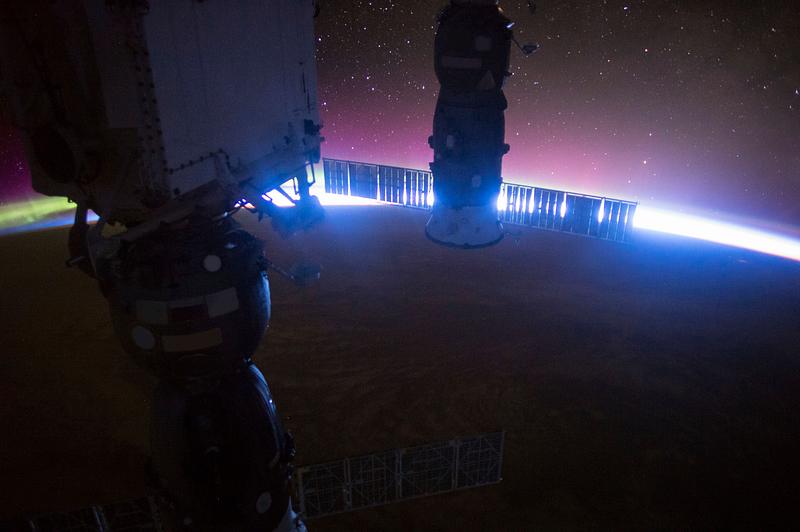 Sunrise in space Sunrise as viewed from the International Space Station Nov. 17, 2015. Original from NASA. Digitally enhanced by rawpixel.