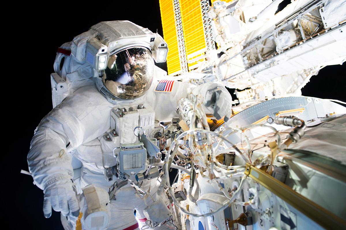 NASA astronauts successfully installed a new… | Free public domain photo NASA astronauts successfully installed a new international docking adapter on Aug 19, 2016. Original from NASA . Digitally…