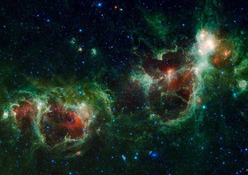 Huge mosaic of two bubbling clouds in space, known as the Heart and Soul nebulae. Original from NASA. Digitally enhanced by rawpixel. Huge mosaic of two bubbling clouds in space, known as the Heart and Soul nebulae. Original from NASA. Digitally enhanced by…