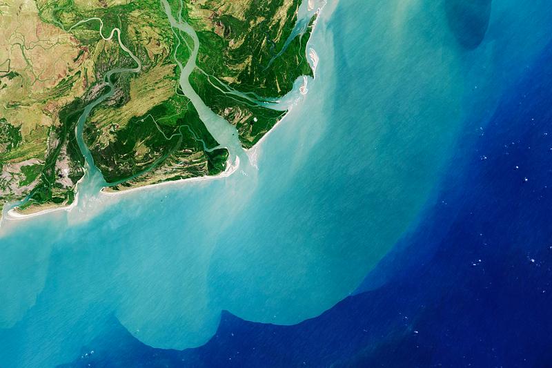 Zambezi river space view The Zambezi, the fourth largest river in Africa, and the largest east-flowing waterway. Original from NASA. Digitally…