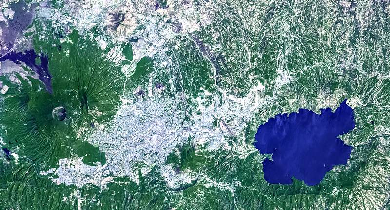 Lake Ilopango, a crater lake which fills a volcanic caldera in central El Salvador. Original from NASA. Digitally enhanced by rawpixel. Lake Ilopango, a crater lake which fills a volcanic caldera in central El Salvador. Original from NASA. Digitally enhanced by…