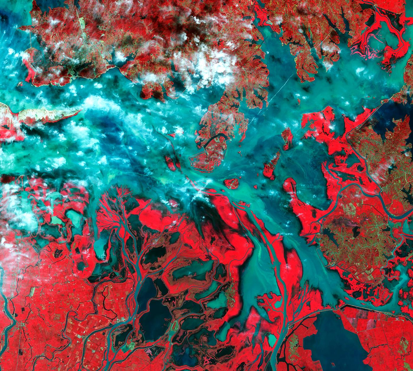 Poyang Lake, which was once China's largest freshwater lake. Original from NASA. Digitally enhanced by rawpixel. Poyang Lake, which was once China's largest freshwater lake. Original from NASA. Digitally enhanced by rawpixel.