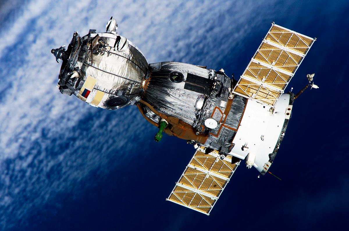 Backdropped by a blanket of clouds, the Soyuz… | Free public domain photo Backdropped by a blanket of clouds, the Soyuz TMA-7 spacecraft departs from the International Space Station on April 8.…