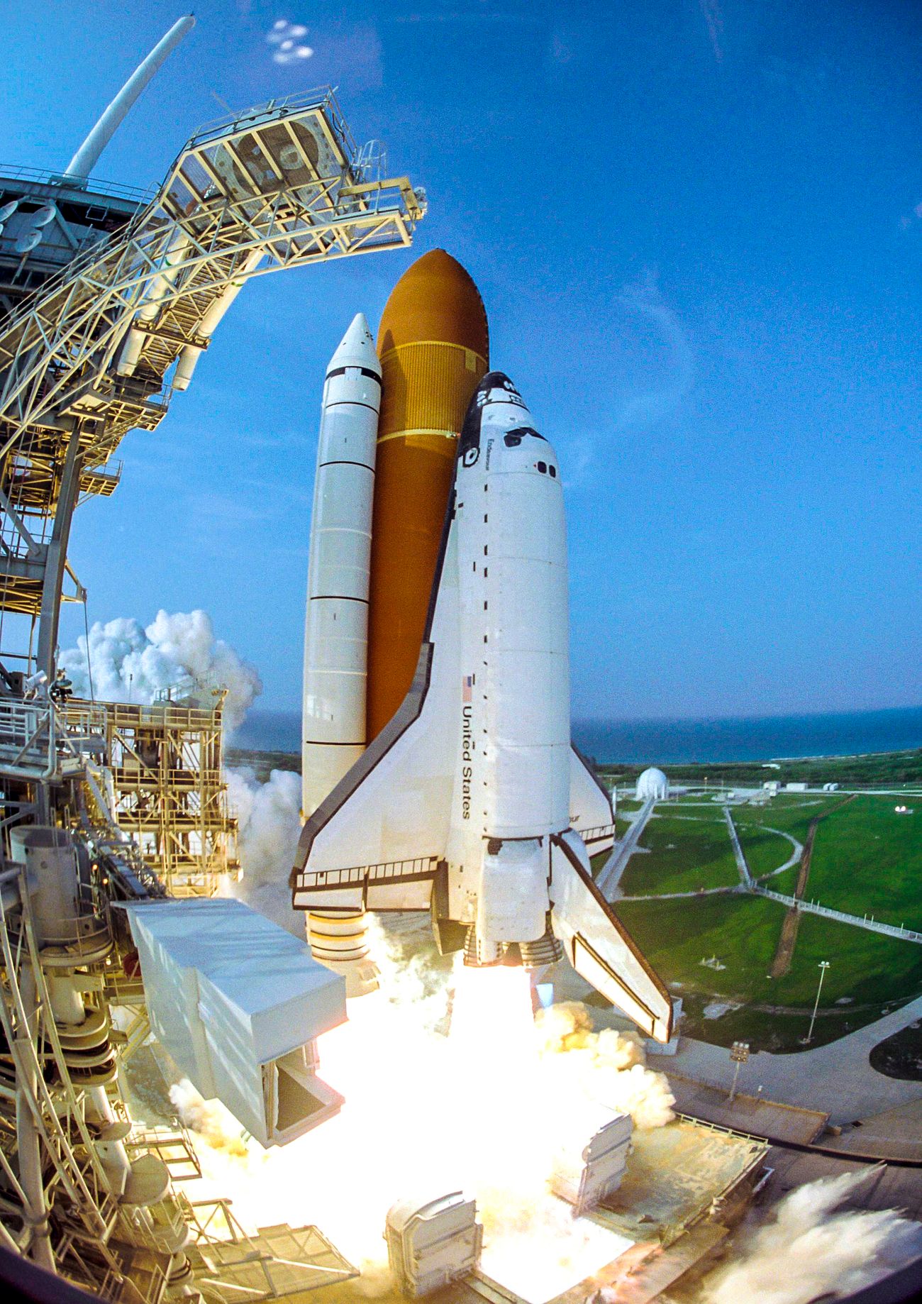 Space shuttle Endeavour lifts off from Launch Pad 39A at NASA's Ke