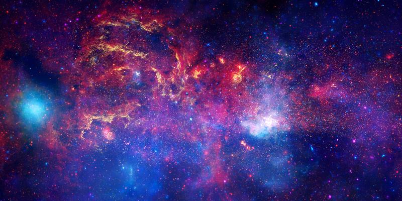 Milky way A matched trio of images of the central region of our Milky Way. Original from NASA. Digitally enhanced by rawpixel.
