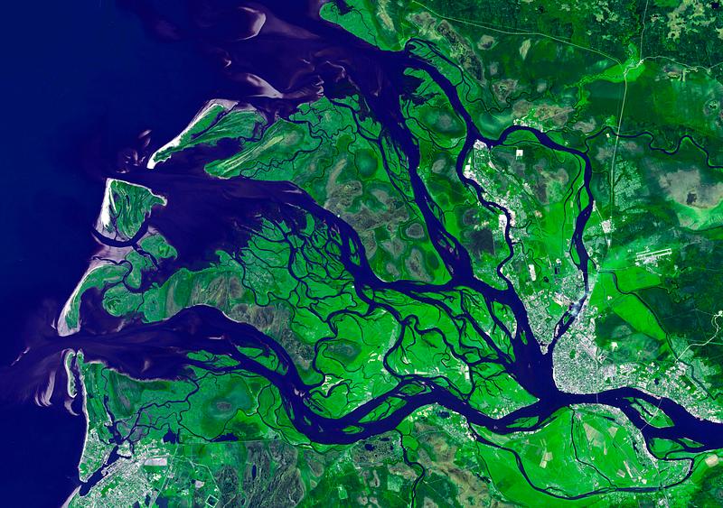 NASA's Terra spacecraft captured this image of the city of Arkhangelsk and administrative capital of Archangelsk Oblast, Russia. Original from NASA. Digitally enhanced by rawpixel. NASA's Terra spacecraft captured this image of the city of Arkhangelsk and administrative capital of Archangelsk Oblast…