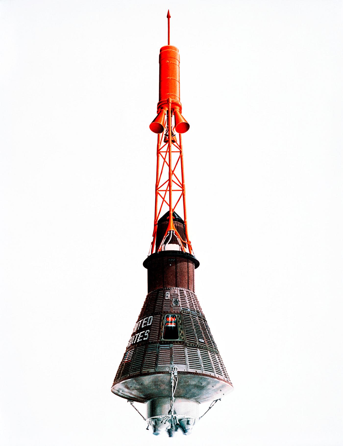 Artist concept of the Mercury capsule with its launch escape system. Original from NASA. Digitally enhanced by rawpixel. Artist concept of the Mercury capsule with its launch escape system. Original from NASA. Digitally enhanced by rawpixel.