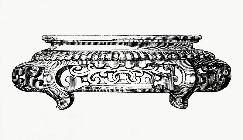 Traditional Oriental Design Tray for… | Free public domain illustration Traditional Oriental Design Tray for Decoration (1862) from Gazette Des Beaux-Arts, a French art review. Digitally enhanced…