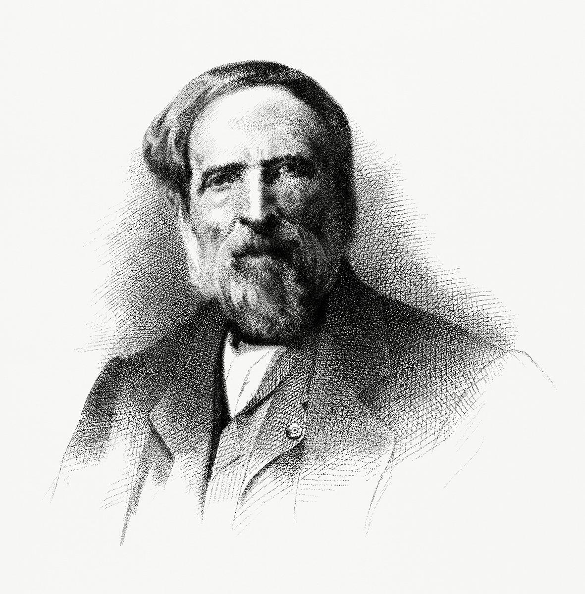 Old-fashioned Portrait of a Serious Man… | Free public domain illustration Old-fashioned Portrait of a Serious Man (1862) from Gazette Des Beaux-Arts, a French art review. Digitally enhanced from our…
