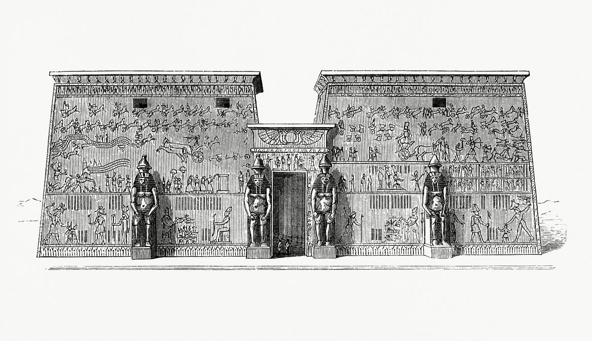 Predominance of the Dimension in Width of an… | Free public domain illustration Predominance of the Dimension in Width of an Indian Temple (1862) from Gazette Des Beaux-Arts, a French art review. Digitally…