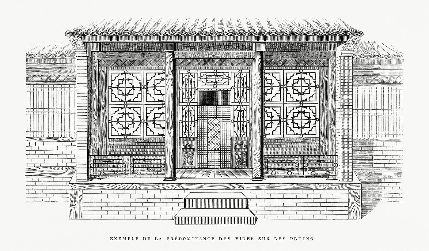 Example of the Predominance of Voids on the Full-House of Scholar in China (1862) from Gazette Des Beaux-Arts, a French art... Example of the Predominance of Voids on the Full-House of Scholar in China (1862) from Gazette Des Beaux-Arts, a French art...
