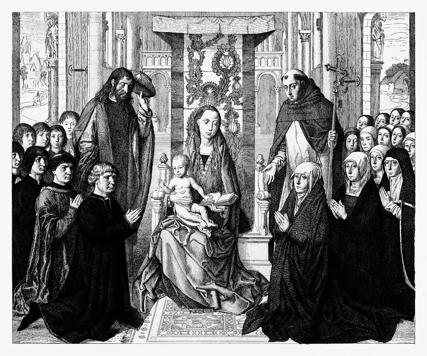 The Hemling Virgin (1862) from Gazette Des Beaux-Arts, a French art review. Digitally enhanced from our own facsimile book. The Hemling Virgin (1862) from Gazette Des Beaux-Arts, a French art review. Digitally enhanced from our own facsimile book.