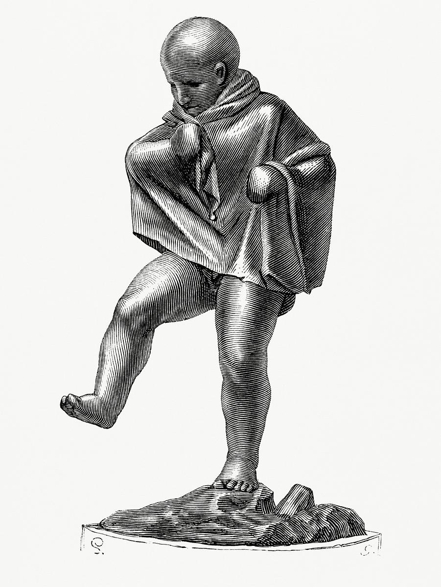 The Ancient Mime (1862) from Gazette Des… | Free public domain illustration The Ancient Mime (1862) from Gazette Des Beaux-Arts, a French art review. Digitally enhanced from our own facsimile book.