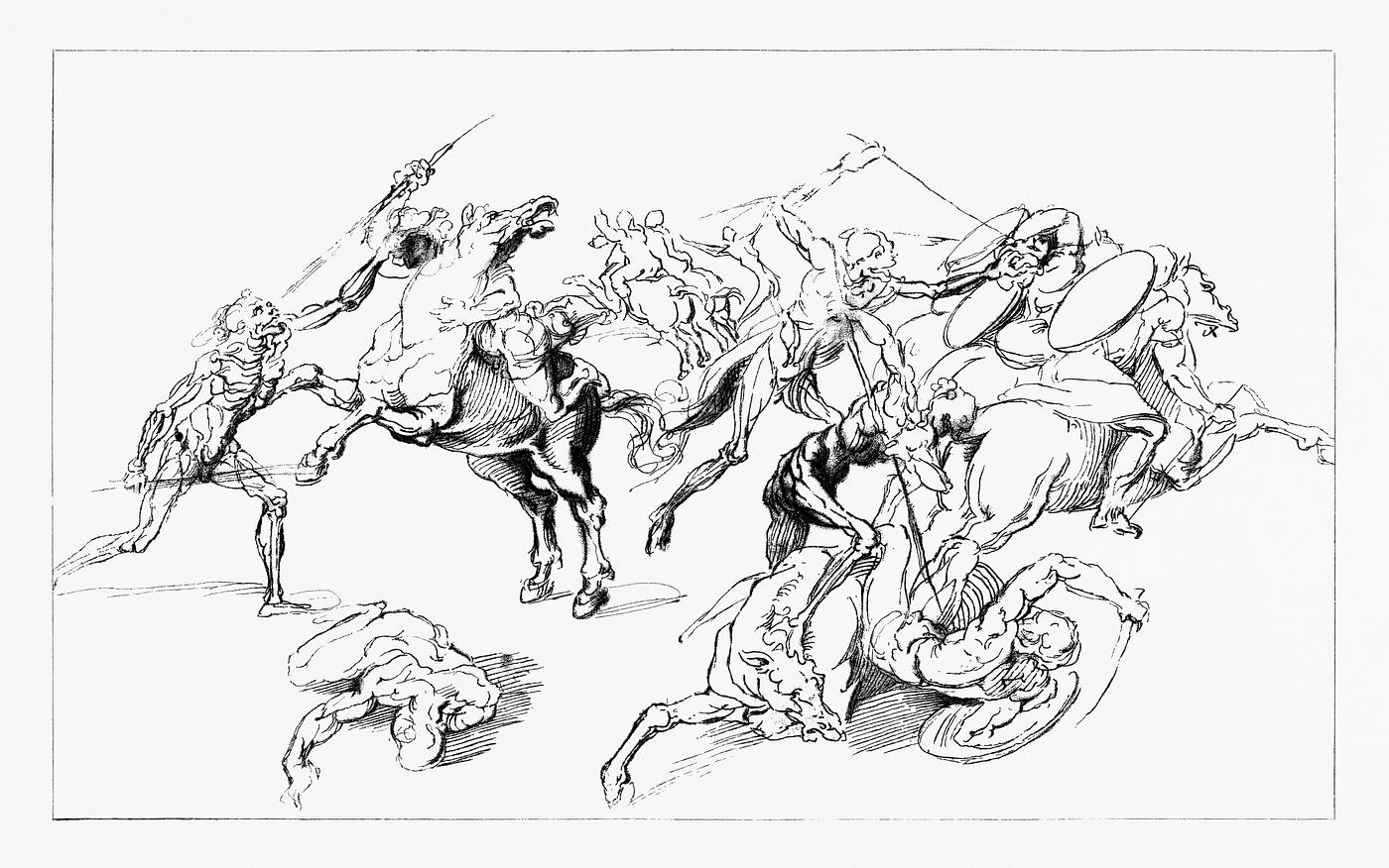 Vintage illustration of Facsimile of Leonardo Da Vinci's Drawing Vintage illustration of Facsimile of Leonardo Da Vinci's Drawing