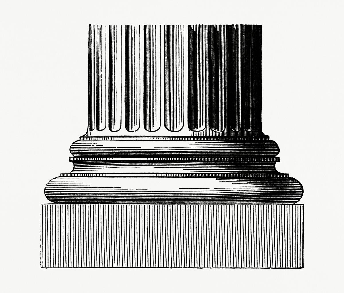 Closeup of a Column Base (1862) from Gazette… | Free public domain illustration Closeup of a Column Base (1862) from Gazette Des Beaux-Arts, a French art review. Digitally enhanced from our own facsimile…
