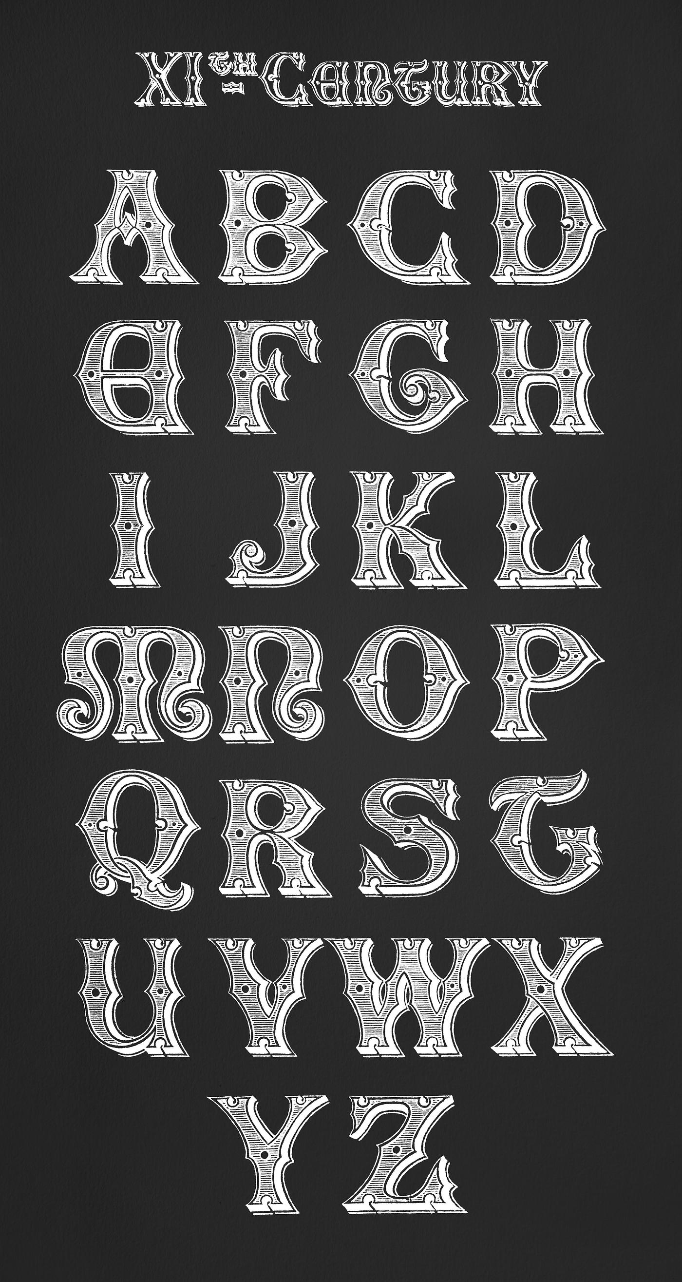 16thcentury calligraphy fonts from Draughtsm.. Free public domain