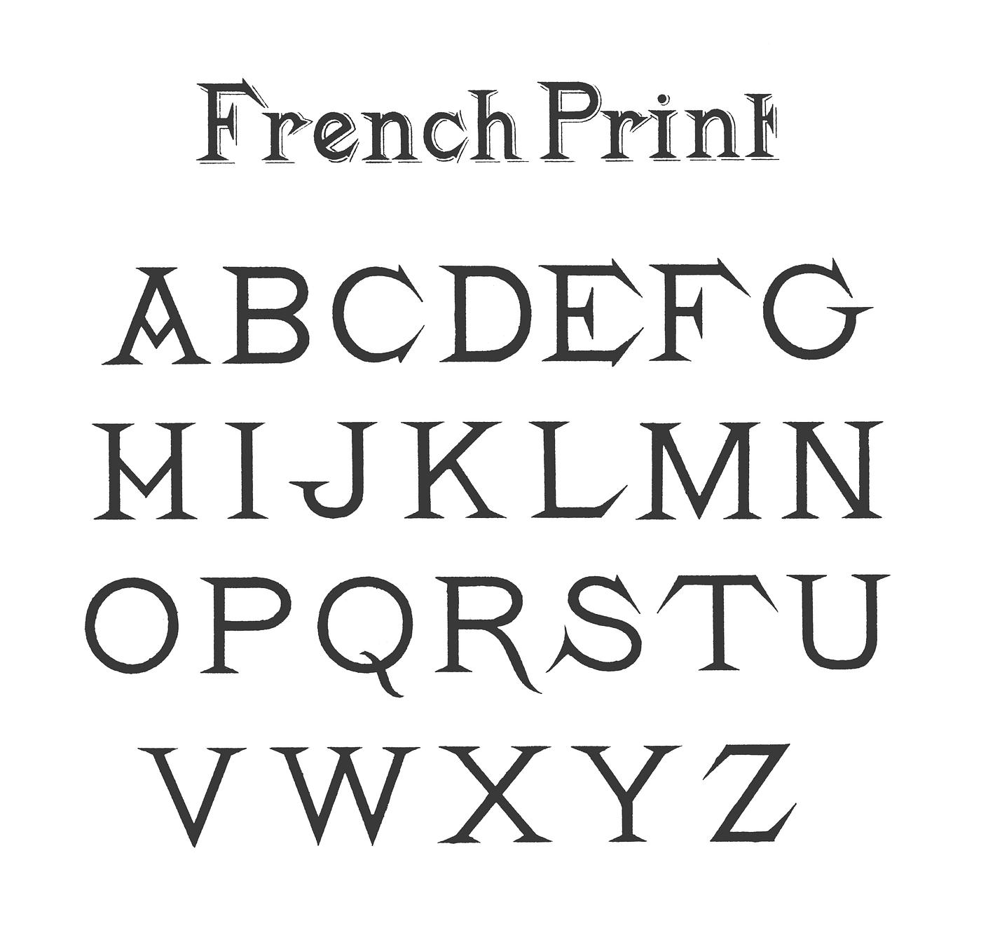 French style fonts from Draughtsman's Alphabets by Hermann Esser