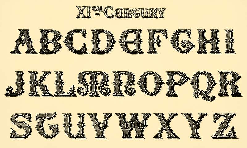 11th-century calligraphy fonts from… | Royalty free stock psd mockup | High Resolution design 11th-century calligraphy fonts from Draughtsman's Alphabets by Hermann Esser (1845–1908). Digitally enhanced from our…