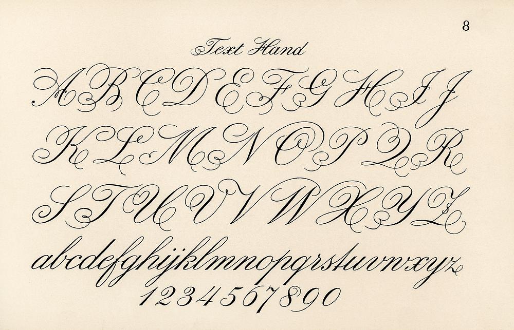 Cursive fonts from Draughtsman's Alphabets by Hermann Esser (1845