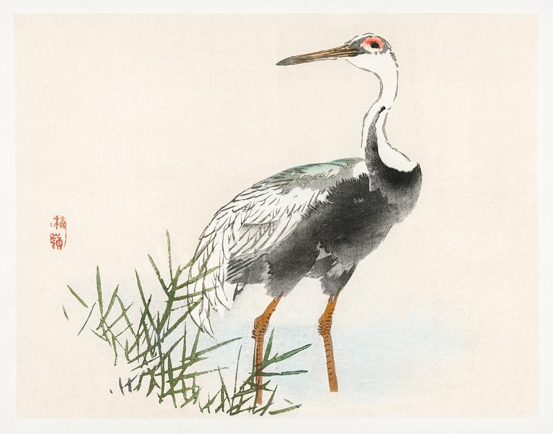 Crane by Kōno Bairei (1844-1895) Digitally enhanced from our own original 1913 edition. Crane by Kōno Bairei (1844-1895) Digitally enhanced from our own original 1913 edition.