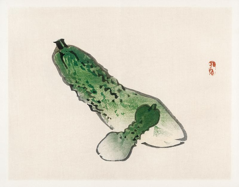 Gourds by Kōno Bairei (1844-1895). Digitally enhanced from our own original 1913 edition of Barei Gakan. Gourds by Kōno Bairei (1844-1895). Digitally enhanced from our own original 1913 edition of Barei Gakan.
