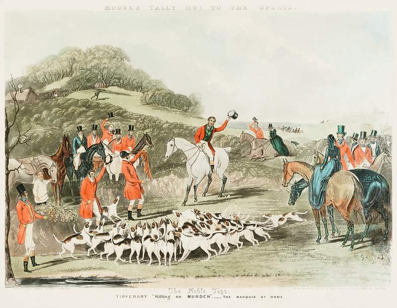 The Marquis at home (plate 2) – Tipperary "Killing no murder" from Moore's Tally ho! To the sports: a set of 4 sporting…