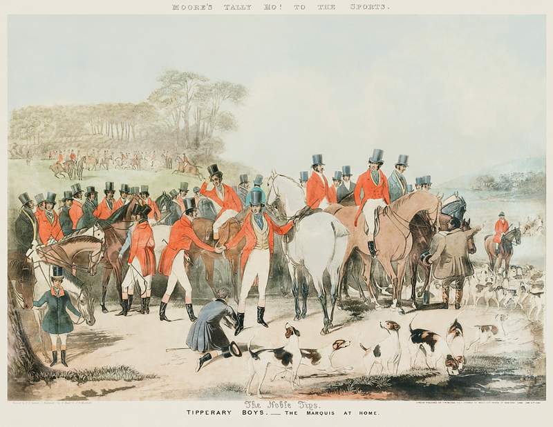 The Marquis at home (plate 1) – Tipperary boys from Moore's Tally ho! To the sports: a set of 4 sporting prints (1853)…