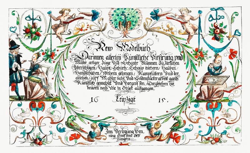 Vintage ornaments from New Modelbüch (1615) by Andreas Bretschneider (1578–1640). Original from The MET Museum. Digitally enhanced by rawpixel. Vintage ornaments from New Modelbüch (1615) by Andreas Bretschneider (1578–1640). Original from The MET Museum.…