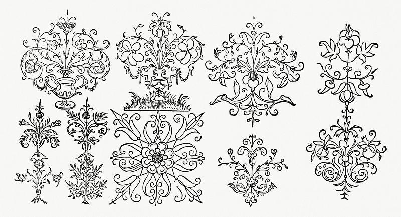 Vintage ornaments from New Modelbüch (1615) by Andreas Bretschneider (1578–1640). Original from The MET Museum. Digitally enhanced by rawpixel. Vintage ornaments from New Modelbüch (1615) by Andreas Bretschneider (1578–1640). Original from The MET Museum.…