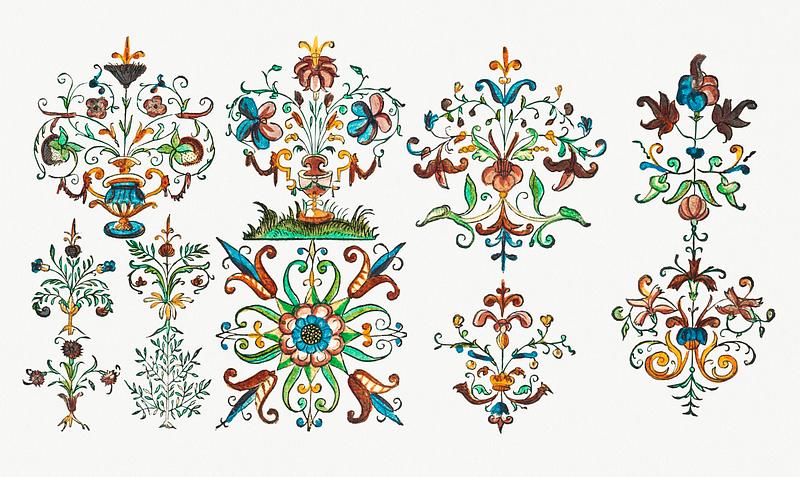 Vintage ornaments from New Modelbüch (1615) by Andreas Bretschneider (1578–1640). Original from The MET Museum. Digitally enhanced by rawpixel. Vintage ornaments from New Modelbüch (1615) by Andreas Bretschneider (1578–1640). Original from The MET Museum.…