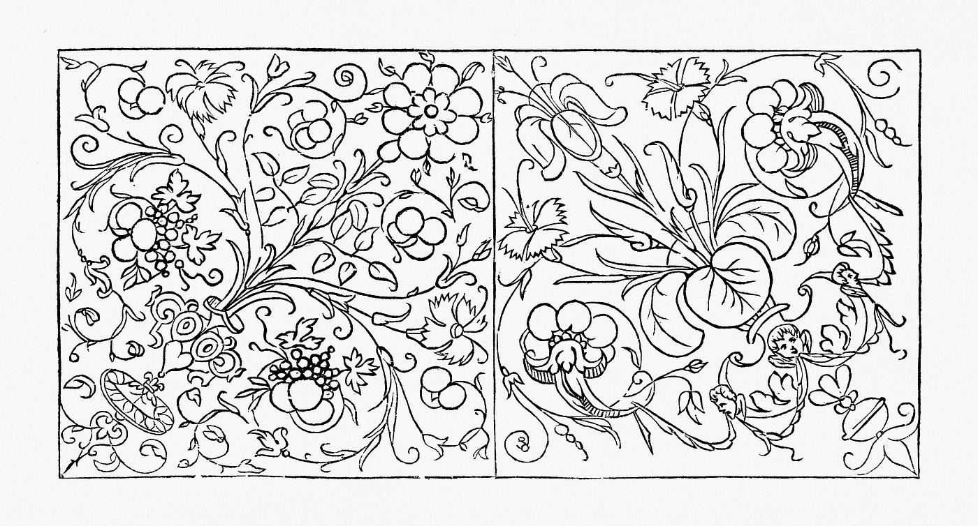 Vintage ornaments from the public domain, modified by rawpixel. Vintage ornaments from the public domain, modified by rawpixel.