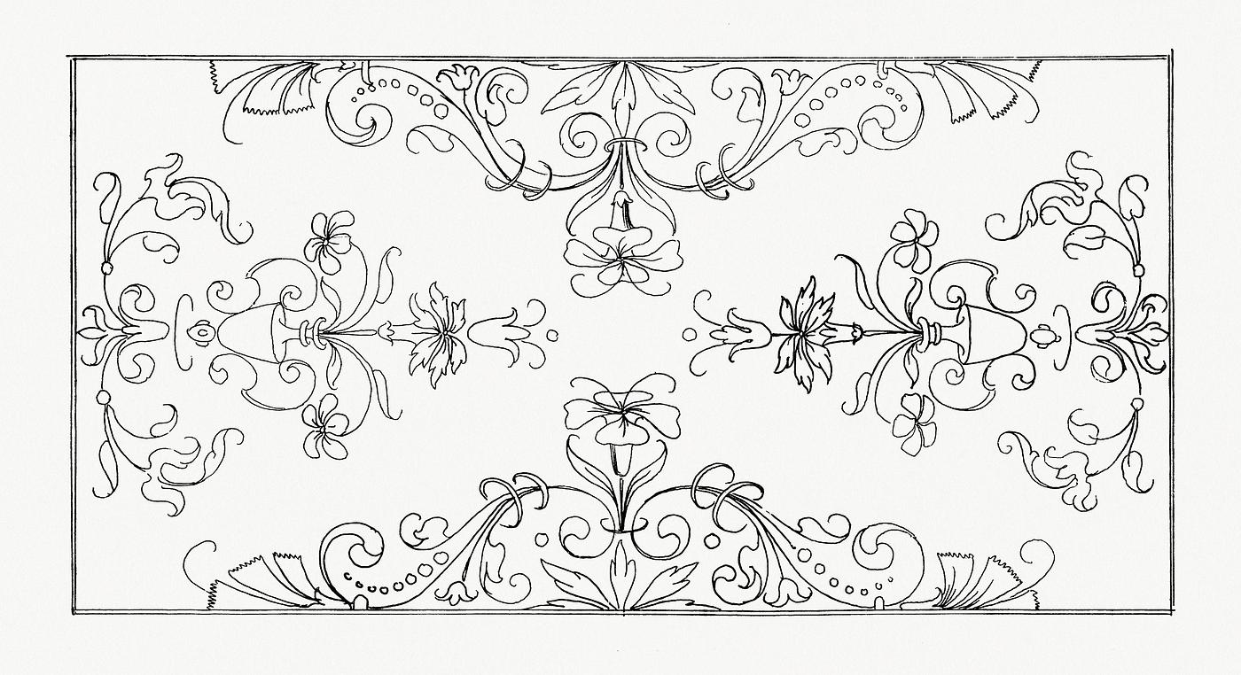 Vintage ornaments from the public domain, modified by rawpixel. Vintage ornaments from the public domain, modified by rawpixel.