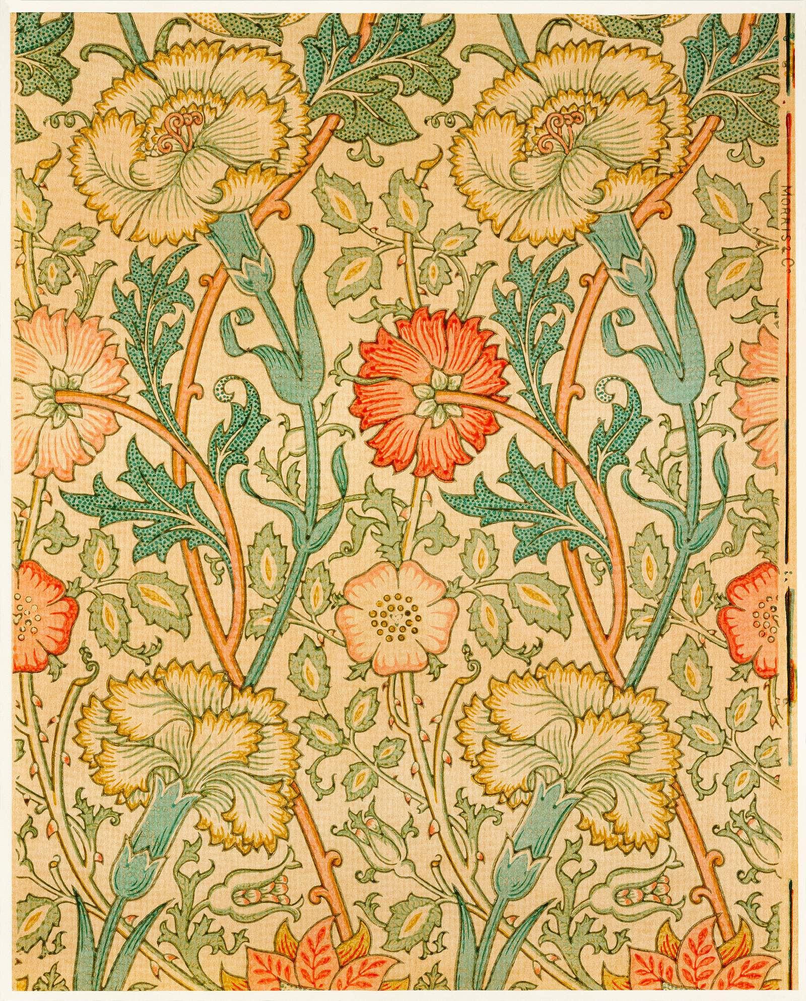 Pink and Rose by William Morris (1834-1896). Original from The MET Mus.. | Free public domain