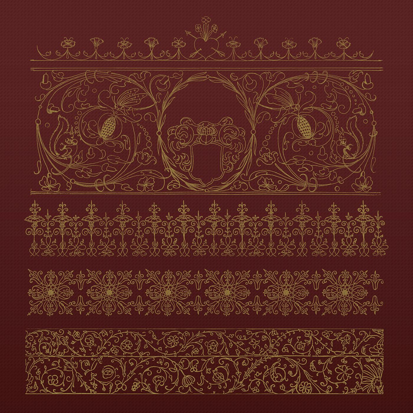 Vintage ornaments from the public domain, modified by rawpixel. Vintage ornaments from the public domain, modified by rawpixel.