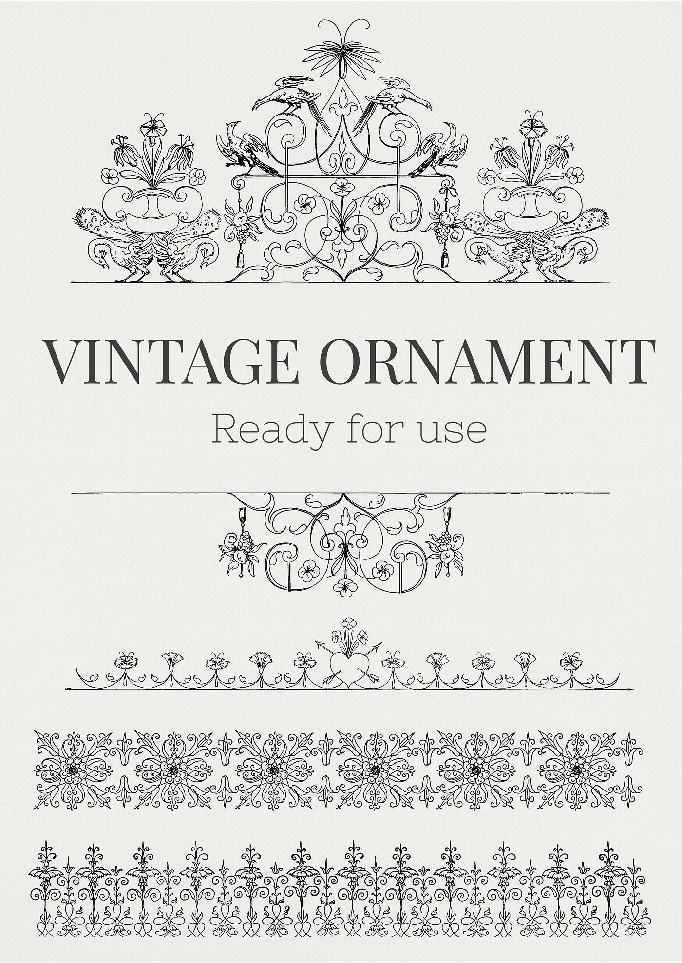 Vintage ornaments from the public domain, modified by rawpixel. Vintage ornaments from the public domain, modified by rawpixel.