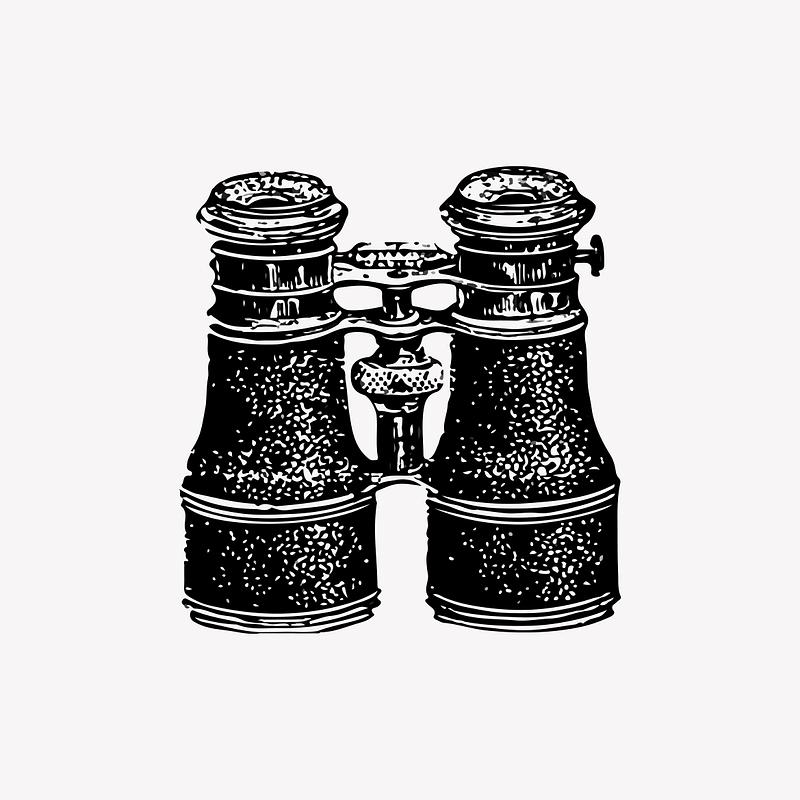 Hand drawn binoculars isolated on background Royalty free