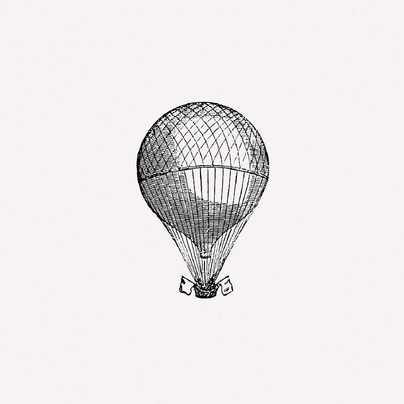Vintage hot air balloon illustration.… | Free public domain illustration Vintage hot air balloon illustration. Original from British Library. Digitally enhanced by rawpixel.