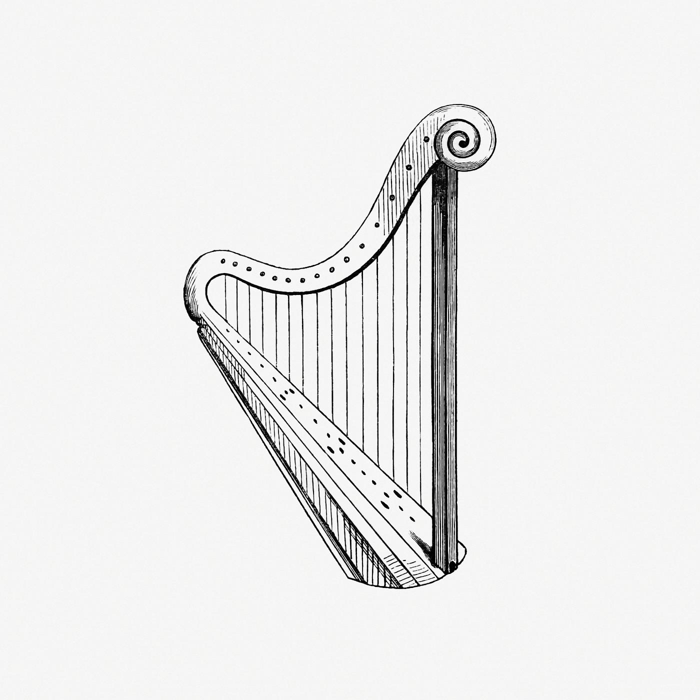 Vintage Victorian style harp engraving. Original from the British Library. Digitally enhanced by rawpixel. Vintage Victorian style harp engraving. Original from the British Library. Digitally enhanced by rawpixel.