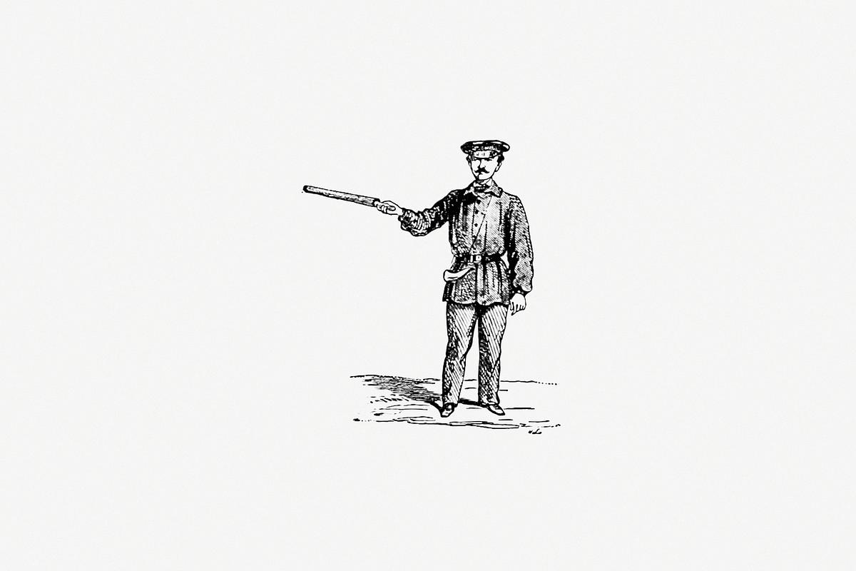 Soldier from the war | Free public domain illustration Soldier from Six Weeks Of Vacation (1880) published by Paul Poiré. Original from the British Library. Digitally enhanced by…