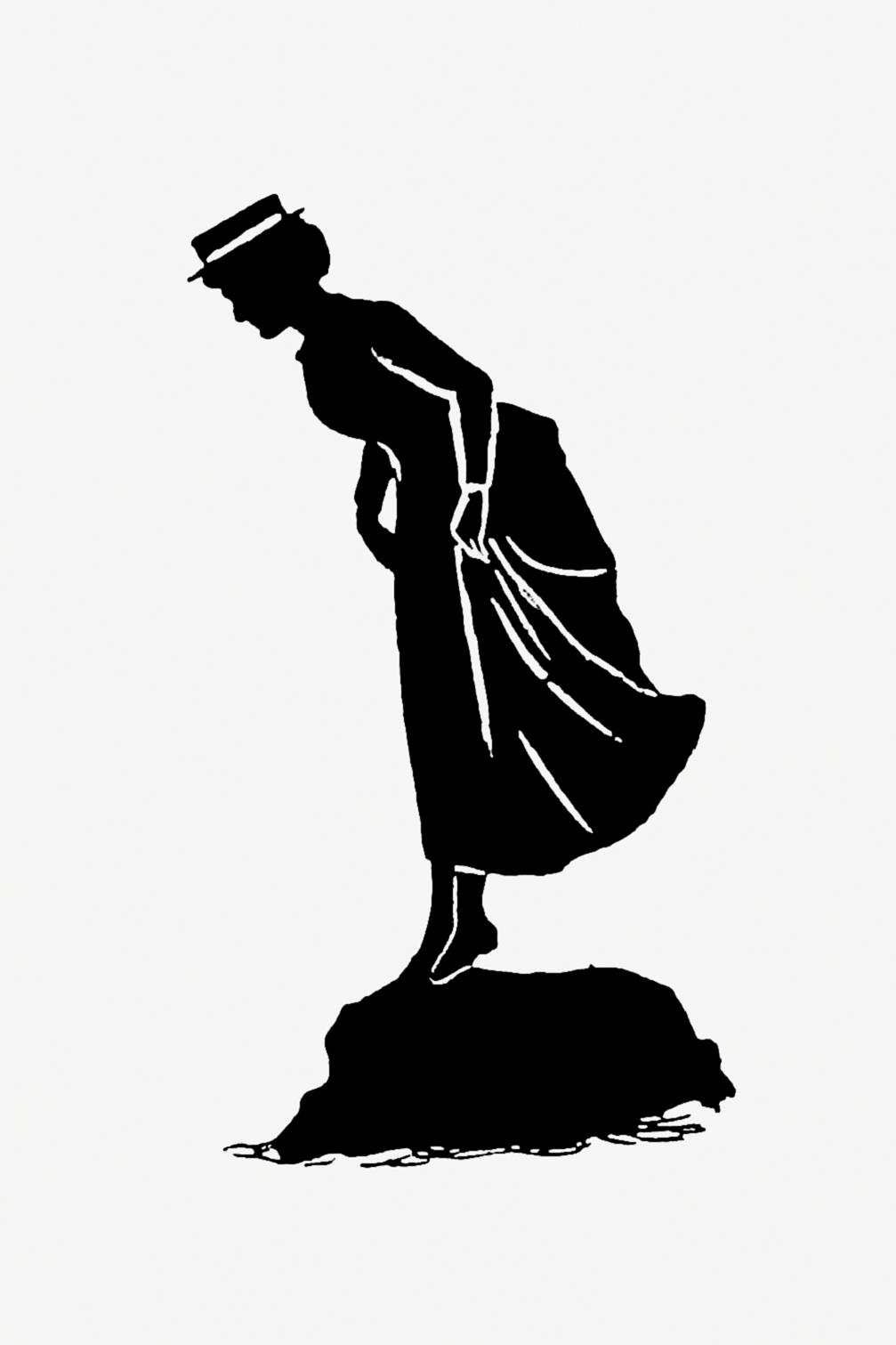 Vintage lady silhouette from Mr.Grant Allen's New Story Michael's Crag With Marginal Illustrations in Silhouette,... Vintage lady silhouette from Mr.Grant Allen's New Story Michael's Crag With Marginal Illustrations in Silhouette,...