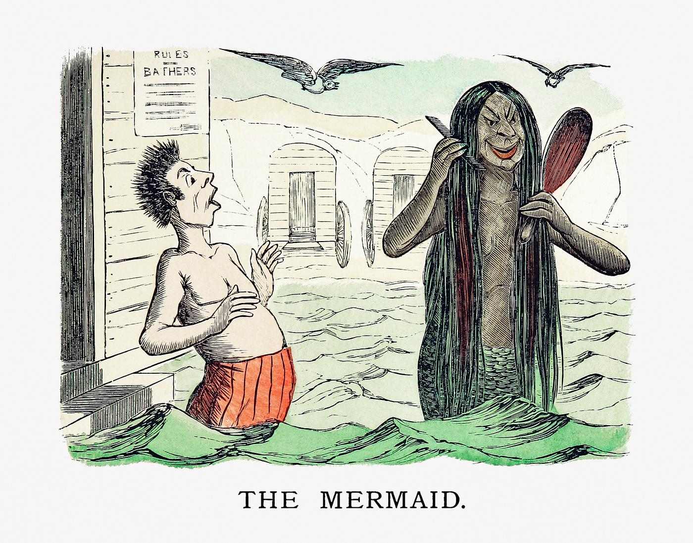 The mermaid from Un-Natural History Not Taught In Bored Schools, etc published by Simpkin, Marshall & Co. (1883).... The mermaid from Un-Natural History Not Taught In Bored Schools, etc published by Simpkin, Marshall & Co. (1883)....