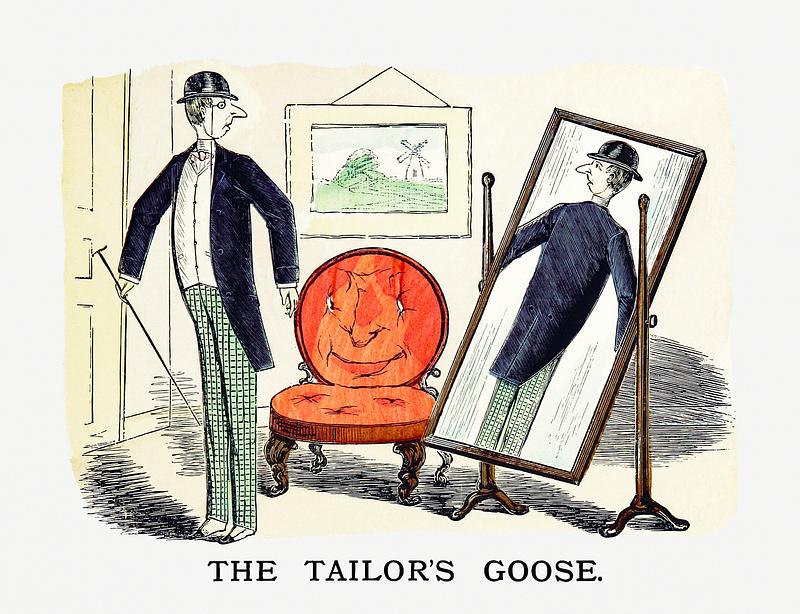 Gentleman fashion from the past The tailor's goose from Un-Natural History Not Taught In Bored Schools, etc published by Simpkin, Marshall & Co. (1883).…