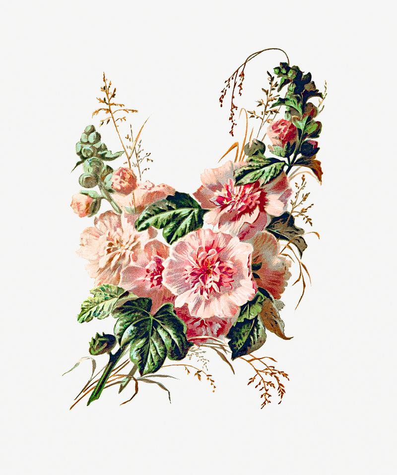 Hollyhock vintage artwork Hollyhock from Poets in the Garden published by T. Fisher Unwin (1886). Original from the British Library. Digitally enhanced…